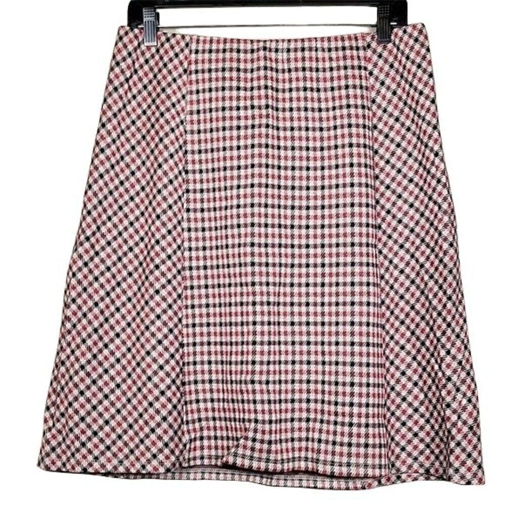 J. Jill Plaid A-line Midi Skirt Sz S